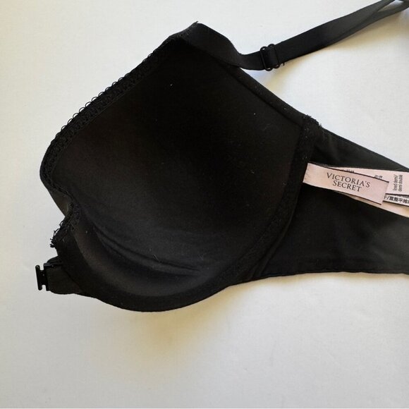 Victoria's Secret Bra Body By Victoria Lined Demi Front Closure Black Sz 32DD - Picture 9 of 11